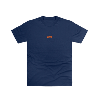 Navy WTF1 Orange Embroidered T Shirt - Navy