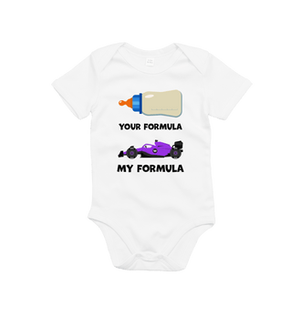 Organic White Your Formula, My Formula Baby Grow - Purple