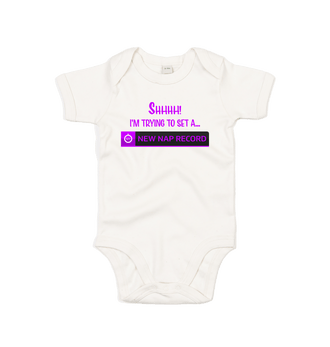 Organic Natural New Nap Record Baby Grow